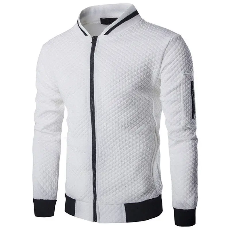 

Mens Hoodies 2023 Male Brand Casual Zipper Jacket Stand-Neck Sudaderas Hombre Sweatshirt White Check 3D Plaid Tracksuit XXL