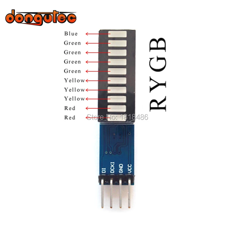 dongutec LED Bar RYGB Strip LED Module 10 Segment Strip Digital Tube Light Emitting Module For Arduino
