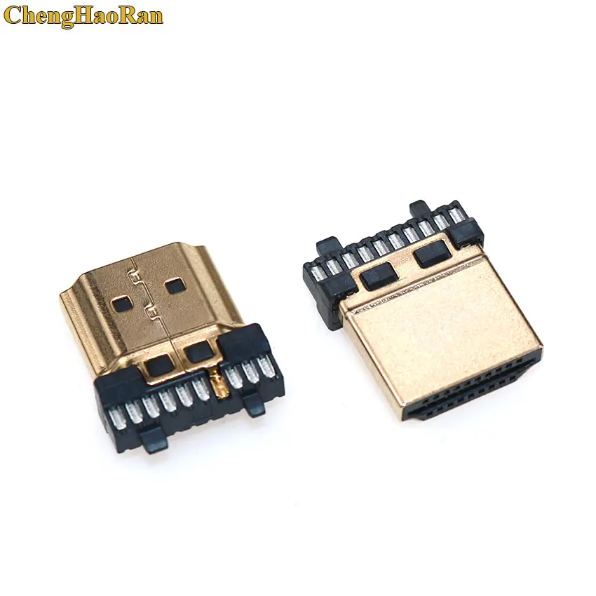 ChengHaoRan 19p HDMI Male Plug Connector 19pin Gold-plating HDMI Sockect repair replacement Soldering A type