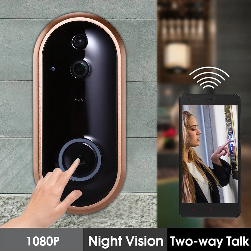 Smart WIFI Doorbell Intercom 1080P Video Ring Door Bell With Camera IR Entry Door Alert Wireless Security Door Call Video Eyes