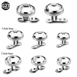 10pcs/lot G23 Titanium Piercing Micro Dermal Anchor Base & Tops Skinner Diver Crystal Gem Head Implants Body Piercing Jewelry