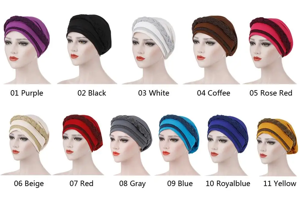 Muslim Women Hair Loss Hat India Glitter Bonnet Braid Head Turban Wrap Cover Cancer Chemo Cap Hat Beanies Skullies Arab Fashion