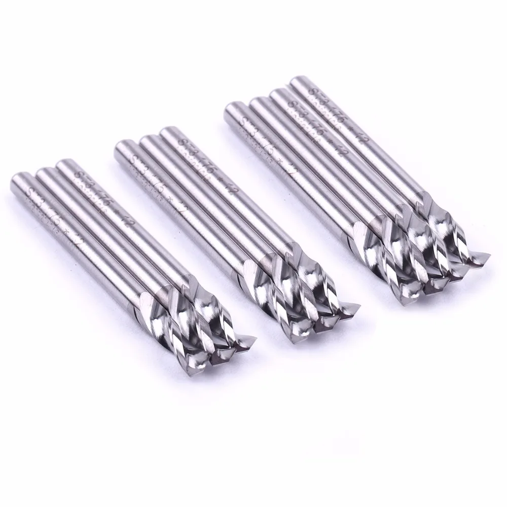 High Hardness 10Pcs Alloy PCB Print Circuit Board Carbide Micro Drill Bits Tool For PCB/FPC Processing 3.175*12mm Drill