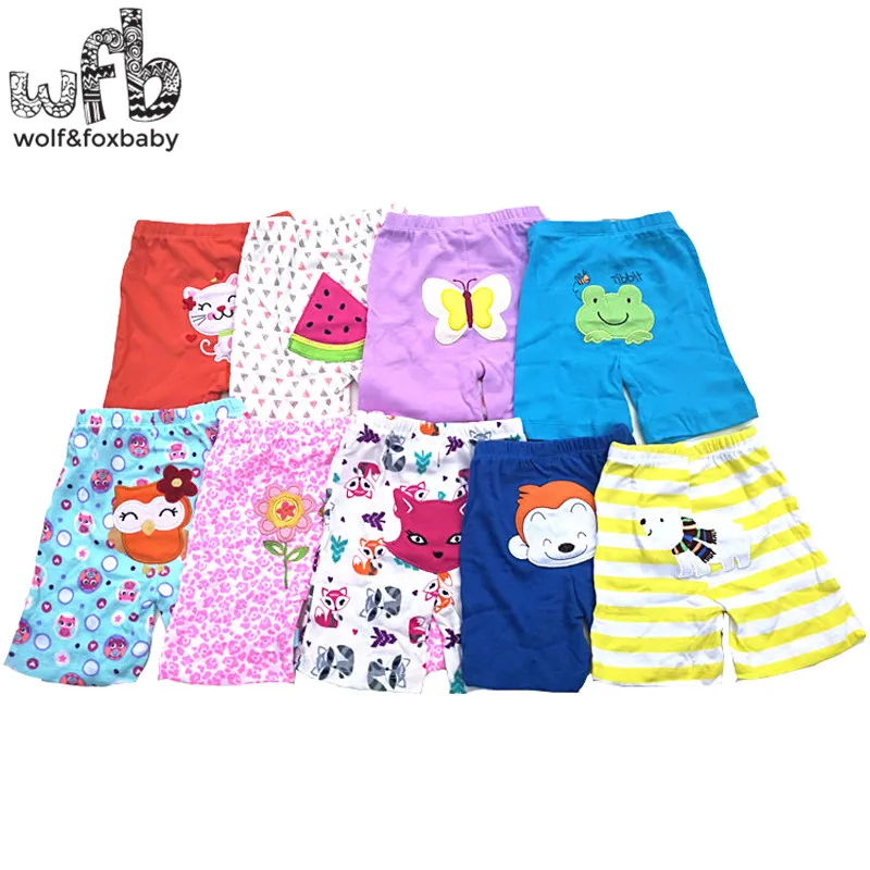 Bebê menino e menina dos desenhos animados calças, roupas infantis, calças, shorts, roupas infantis, varejo, 5 pçs/lote, 0-24months