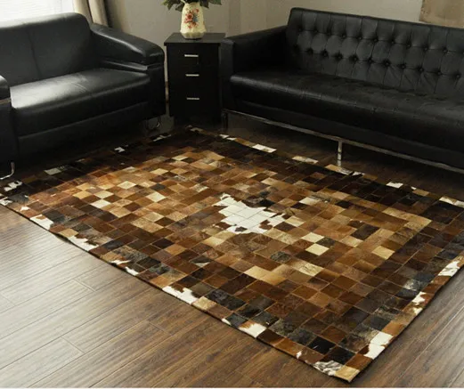 2018 free shipping 1 piece 100% natural cow leather rug carpet