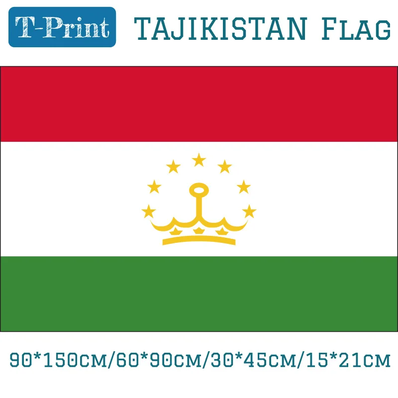 Tajikistan Flags and Banners 90*150cm 60*90cm 40*60cm 3*5ft Flying Hanging Flag 15*21cm For Event / Office / Home decoration