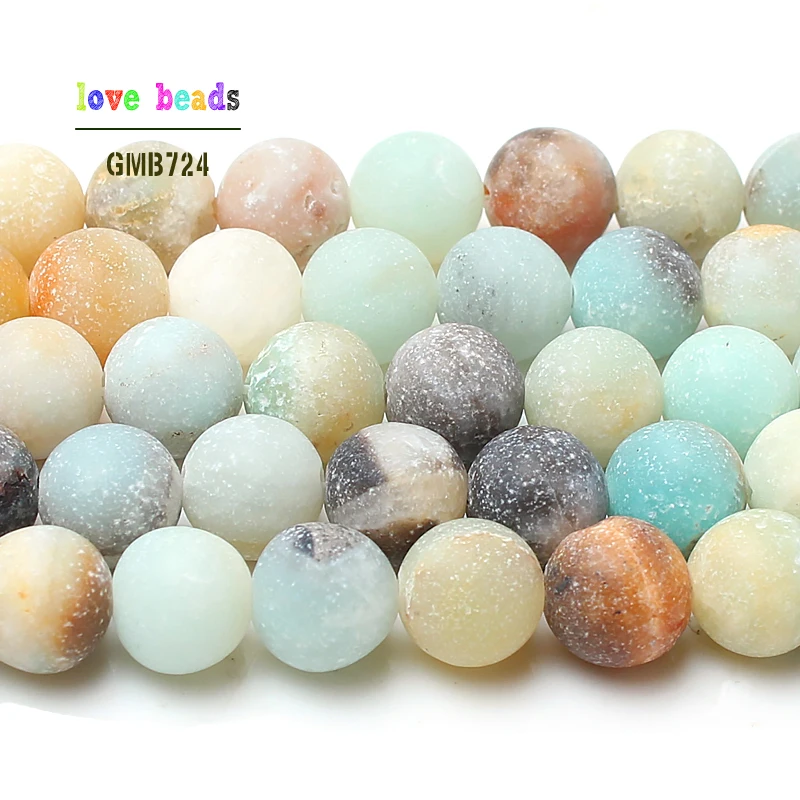 Natural Stone Matte Amazonite Round Beads for Jewelry Making 4/6/8/10/12mm Perles Loose Spacer Beads Diy Bracelet Necklace