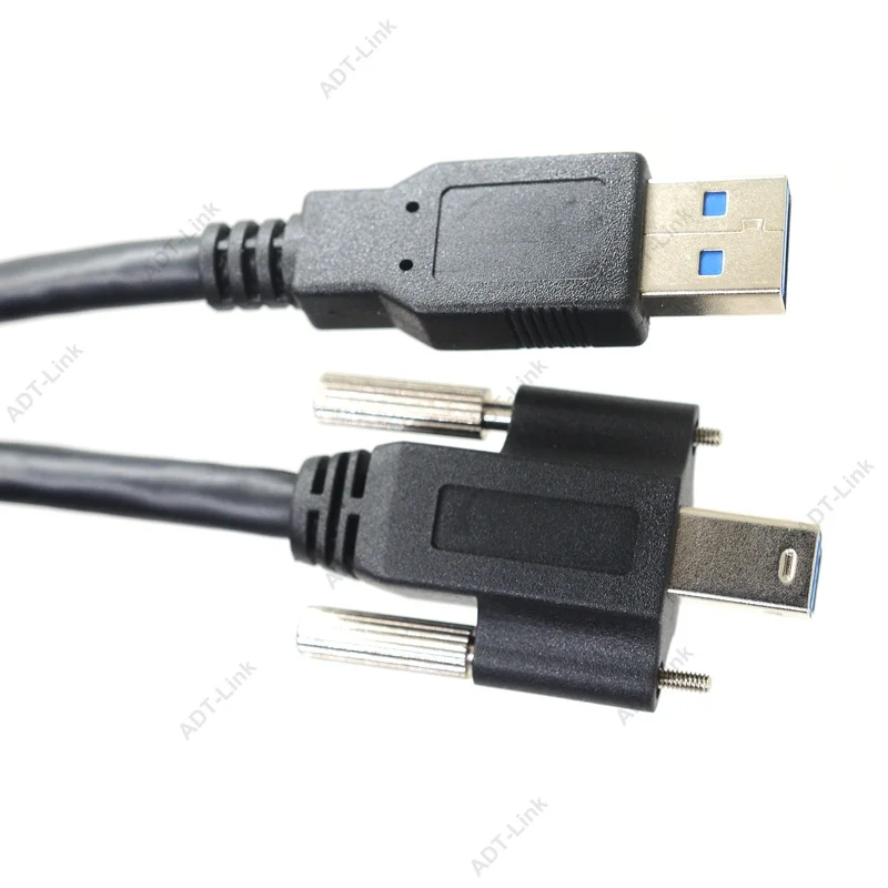 USB 3.0 Cable A-Male to B-Male Cable Type B BM With Mount screws locking For Camera Machine Vision Industrial Camera Printer