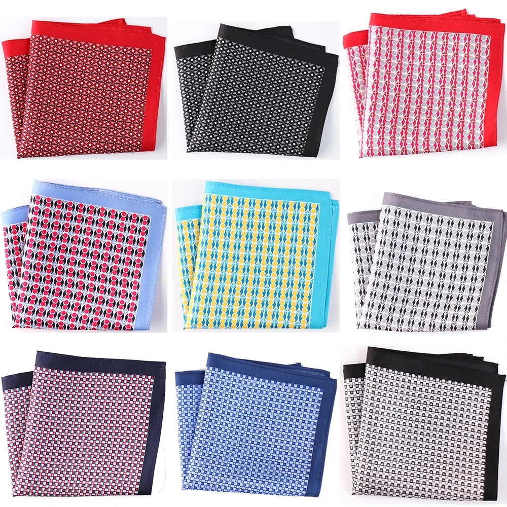 Tailor Smith Pure Silk Printed Hanky Pocket Square Top Quality New Fashion Polka Dot Mens Hankerchief With Different Color