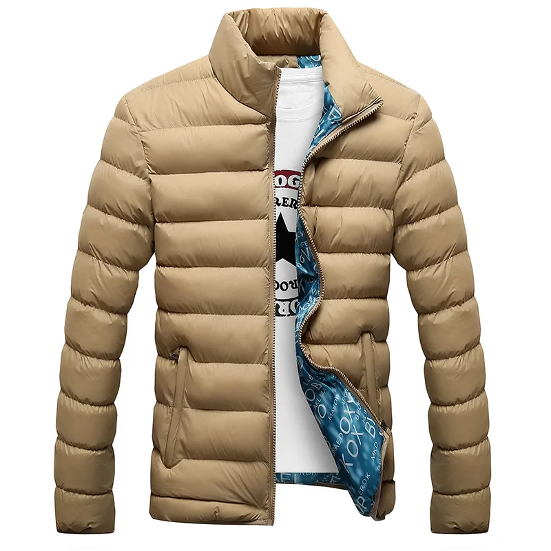 Chaqueta gruesa acolchada de algodón para hombre, Parka ajustada de manga larga, prendas de vestir exteriores acolchadas, abrigos cálidos, novedad