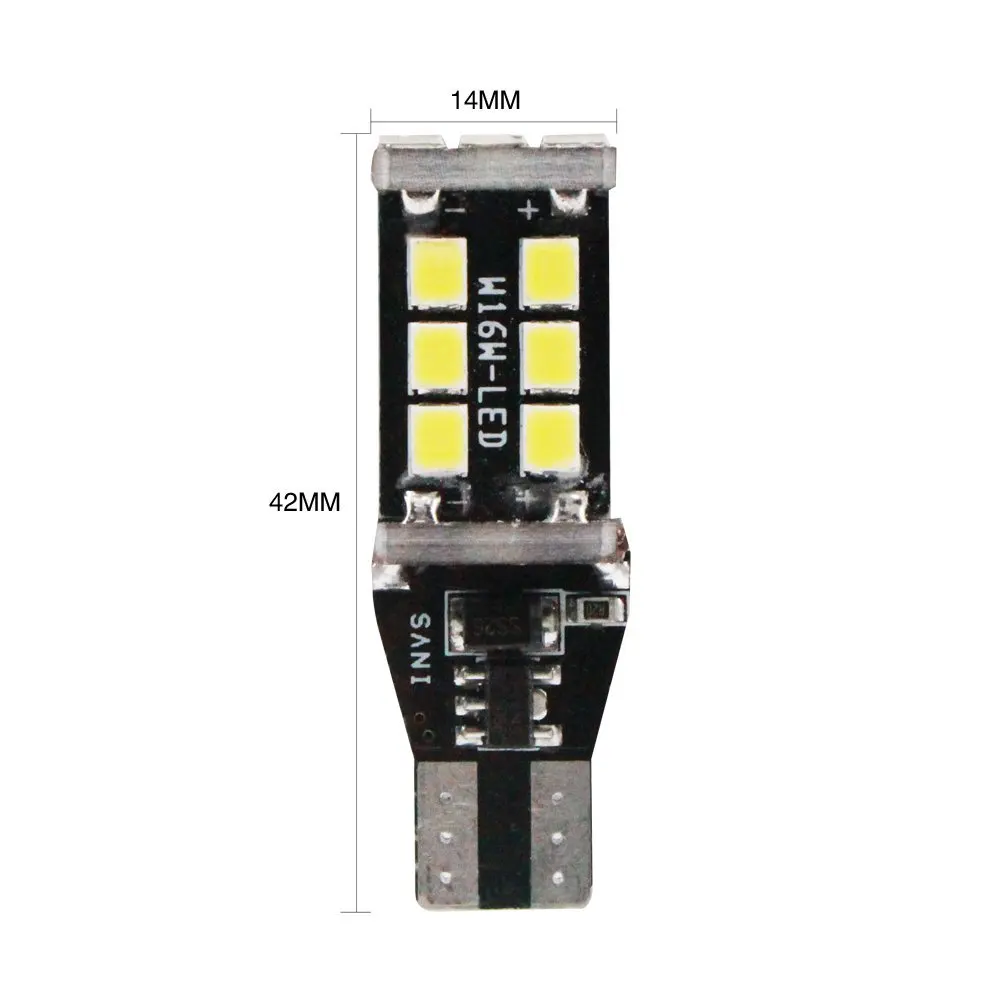 2x 12V CAN-Bus W2.1x9.5d T15 W16W 15-2835SMD Power LED-SMD Lampe Blanc 6000K