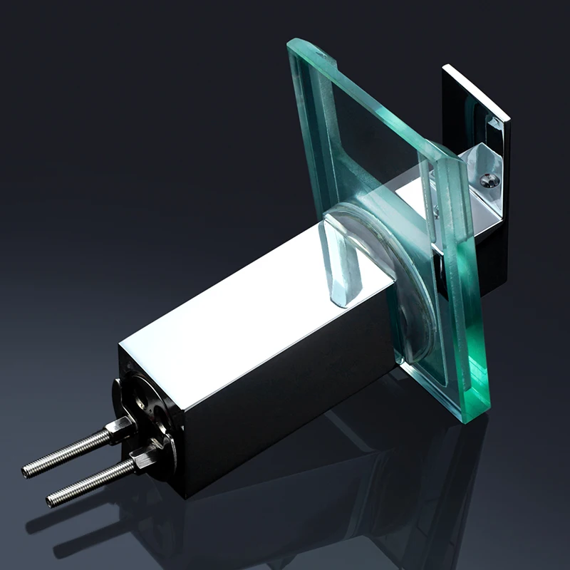 Imagem -03 - Rovate Levou Torneira da Bacia de Bronze Cachoeira Temperatura Cores Mudança Banheiro Mixer Tap Deck Montado Pia Lavagem Torneiras de Vidro