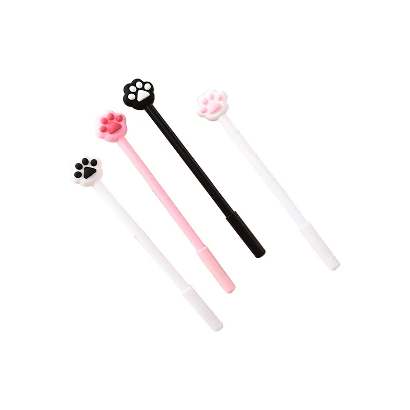 

160pcs Gel Pen Kawaii Cat Footprint 0.5mm Stationery Black Ink Pen Office Material School Supplies Escolar Papelaria Girl Gifts