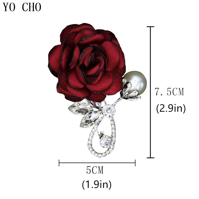 YO CHO-broches de Boutonniere para hombre y mujer, Pin de solapa artesanal para boda, reunión de negocios, fiesta, elegante, ramillete de boda