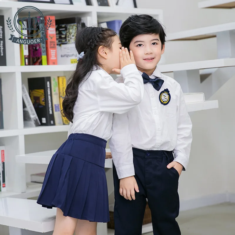 Kids School Uniforms Children Cotton School Wear Long Sleeve Clothes Students Summer Kindergarten Uniforms Suit 2pcs D-0598