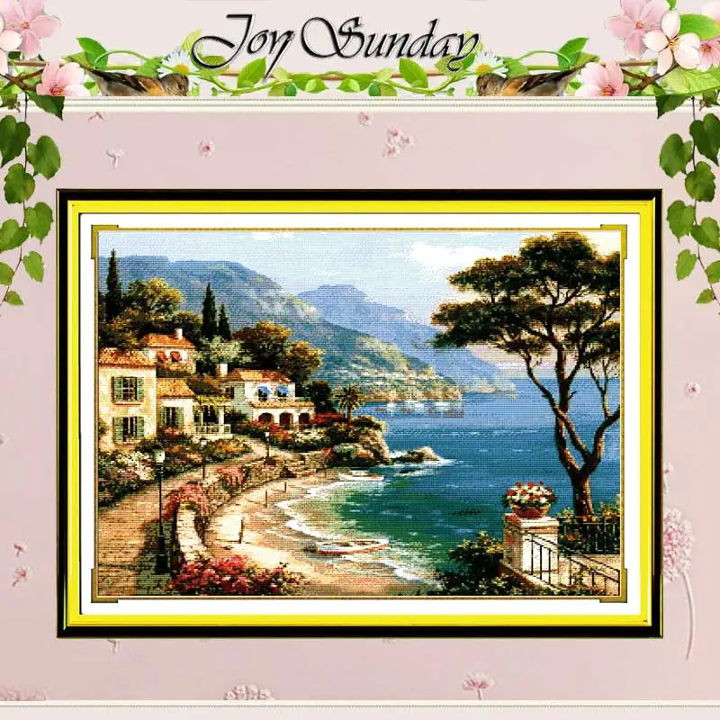 Love Harbor Patterns Counted Cross Stitch Set DIY 11CT 14CT 16CT Stamped DMC Cross-stitch Kit Embroidery Needlework Home Decor