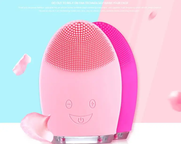 클렌징 디바이스 도구, 스킨 케어 페이셜 클리닝 브러시 마사지 세탁기 실리콘 방수 페이셜