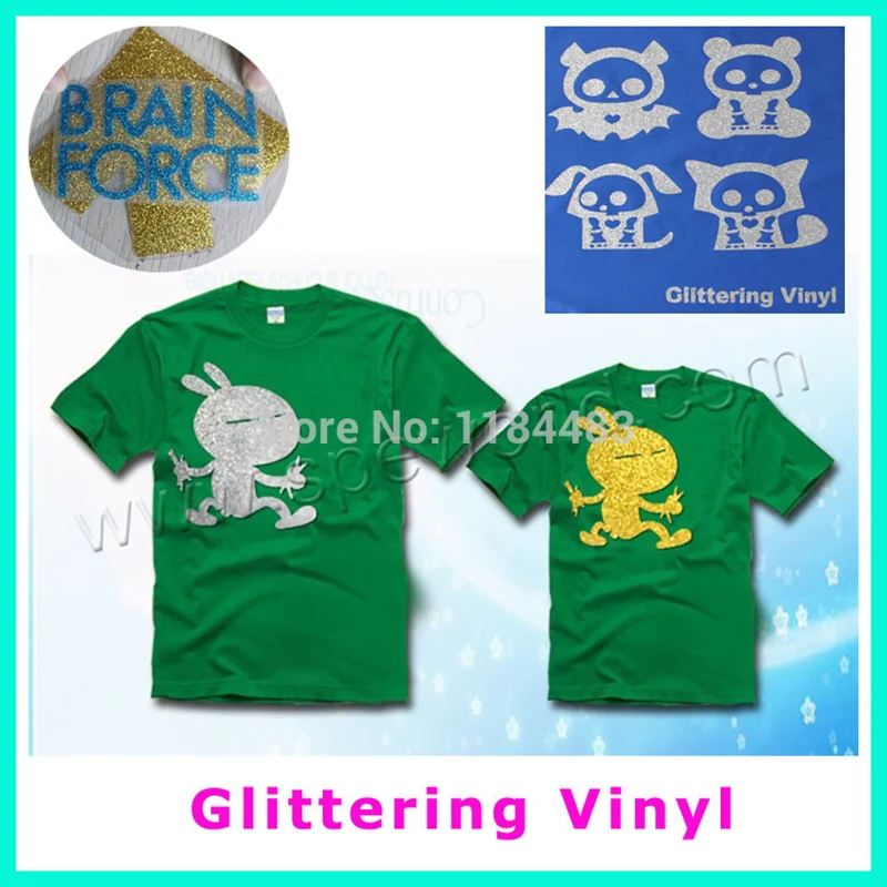 Glittering PET Vinyl for Cap or Shoes and T-Shirt Material LOGO Design Cutting New Heat Transfer on Iron DIY Yourself