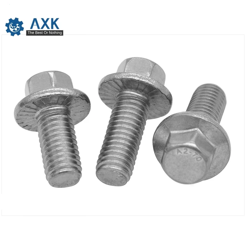 GB5787 M5 M6 M8 M10 304 Stainless steel A2-70 SUS304 Bolts with bolts for outer six angles flanged bolts 16 20 25 30 35 40 mm