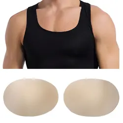 IEFIEL Men's Padded Underwear Chest Muscle Enhancers Self-Adhesive Invisible Soft Chest Muscle Push-up Pads Enhancers for Men