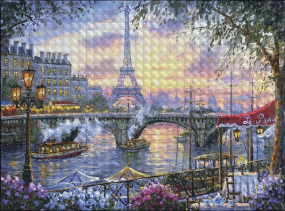 Needlework for embroidery DIY DMC High Quality - Counted Cross Stitch Kits 14 ct Oil painting - Tea Time in Paris