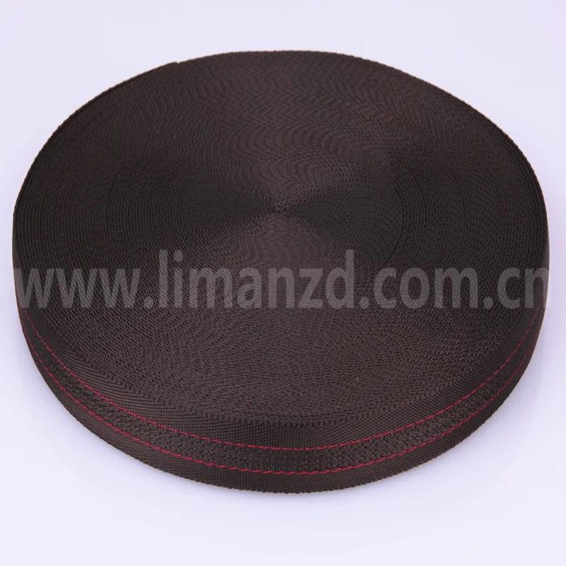 Webbing Sling 2.5cm  3.8cm  In Stock Hot Sale Coffee Color With 2 Red Line