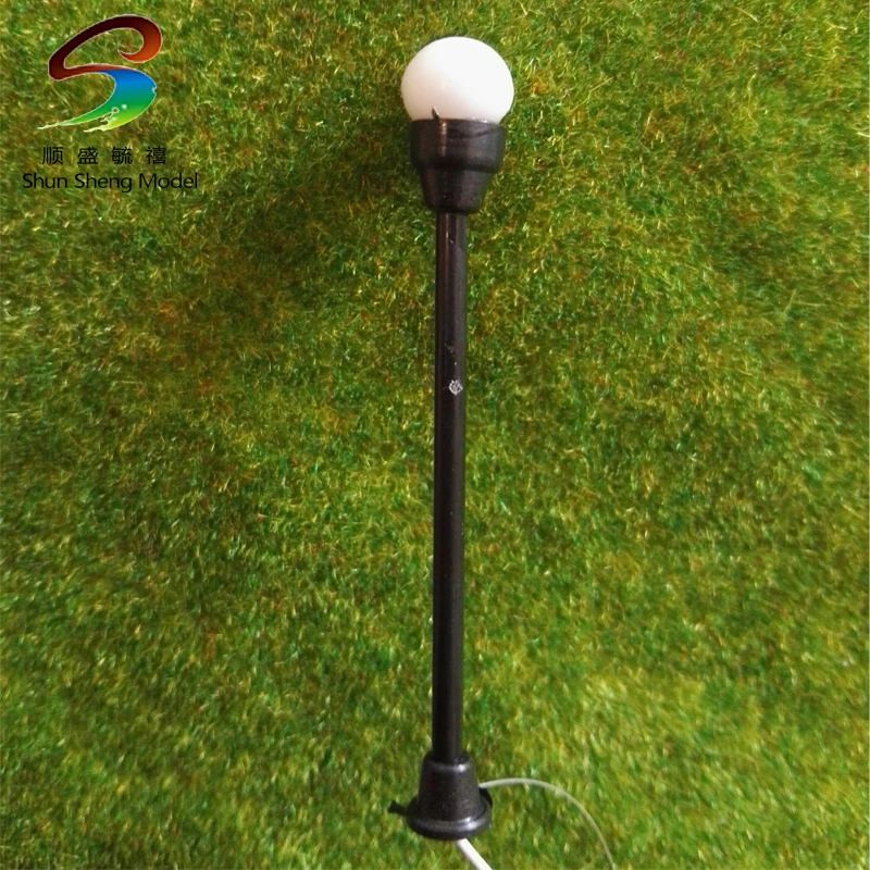 100pcs/set Model Garden Lamp Durable 6V 1W Lamppost HO Scale 1:100 Single Head Model Lights with Wires and Bulbs for Landscape