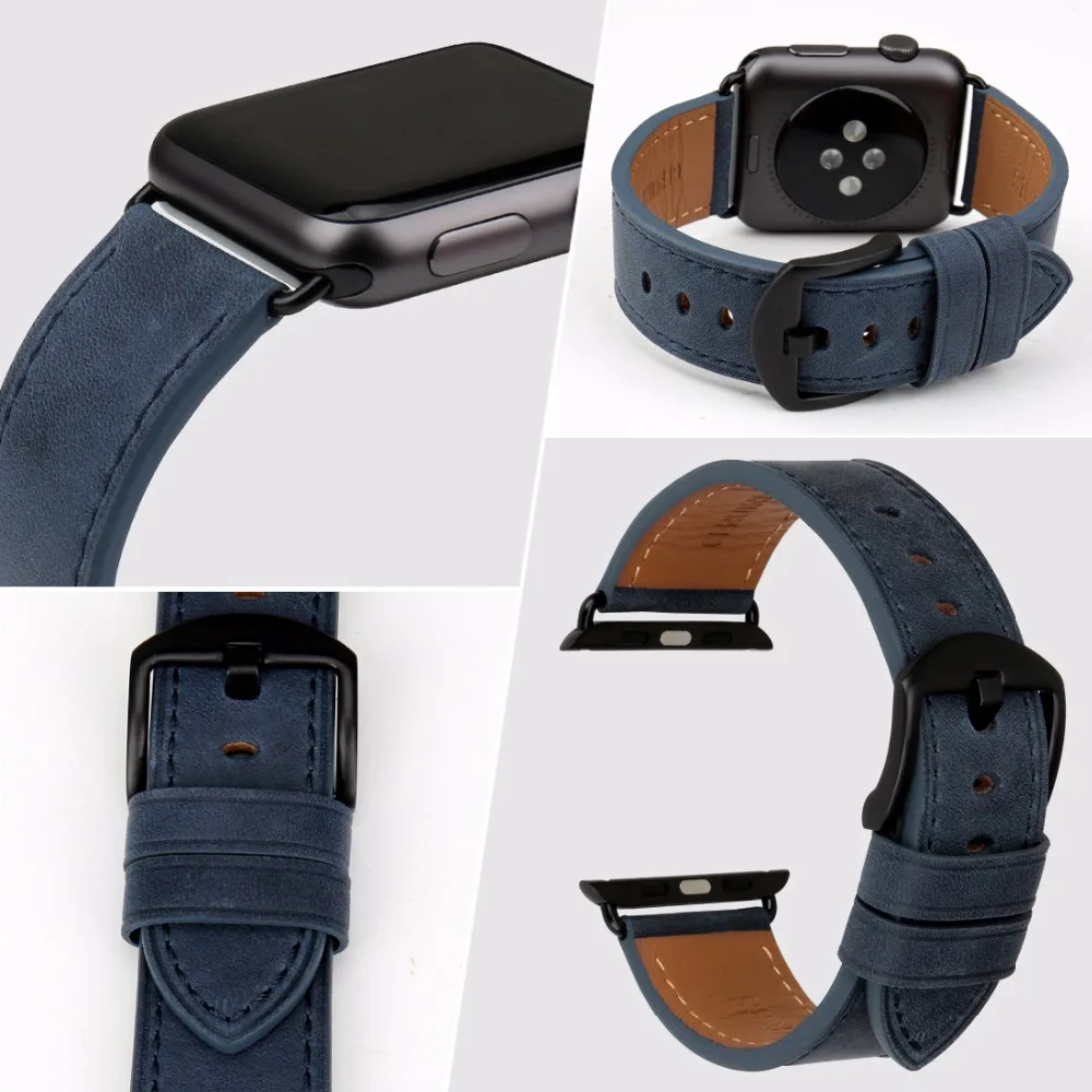 High Quality Leather Strap For Apple Watch Band 45mm 41mm 44mm 40mm Series 9 8 7 6 SE 5 iWatch Watchband