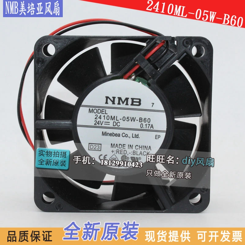 

NEW NMB-MAT Minebea 2410ML-05W-B60 6025 24V 0.17A Frequency converter cooling fan