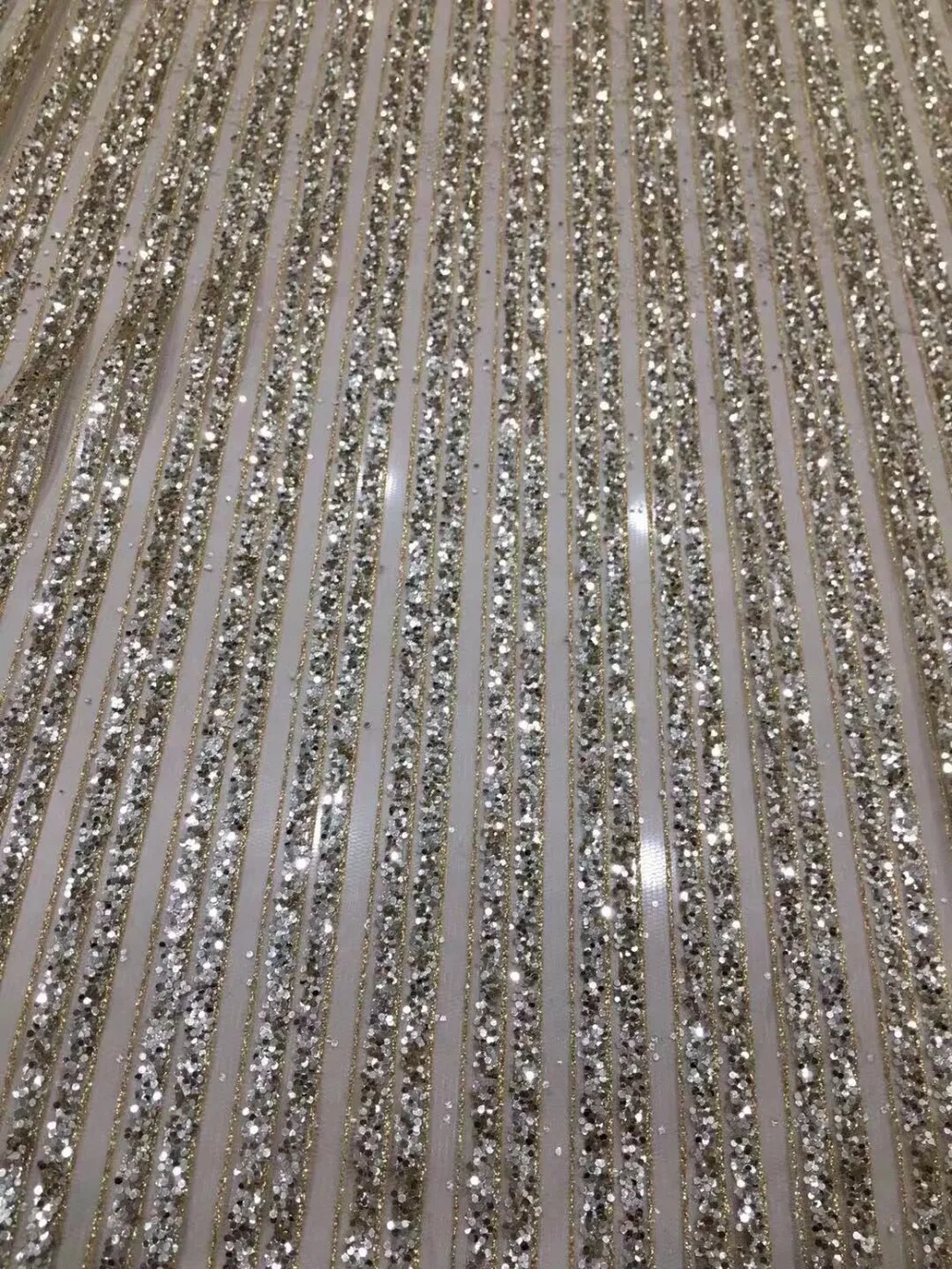 

shining glued glitter african tulle mesh fabric SYJ-1628 for wedding dress/evening dress