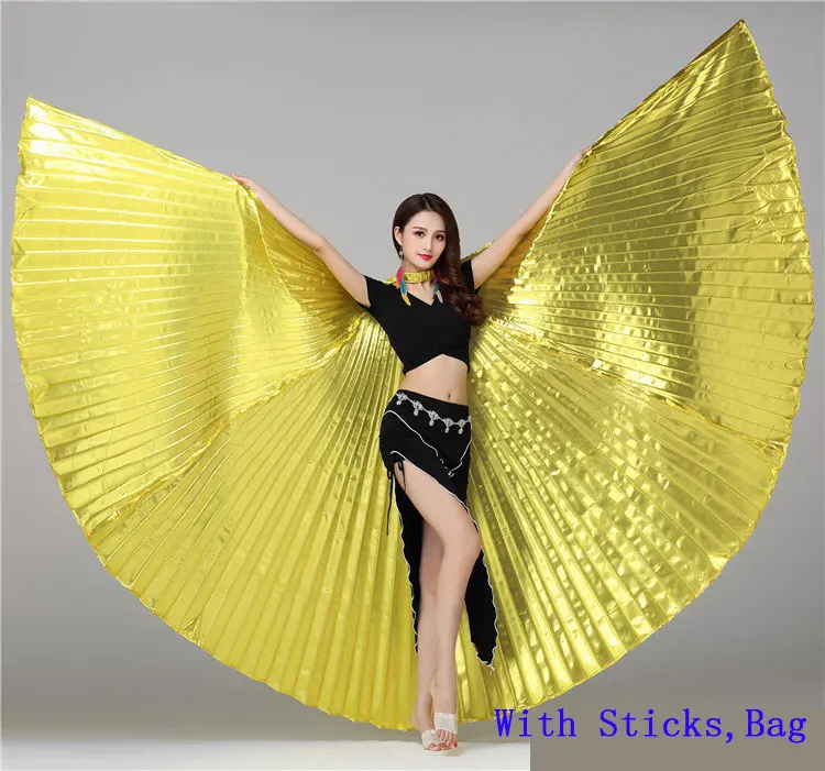 Egyptian Gold isis Wings Dance Wings Belly Dance Isis Wing Adult With Sticks Belly Dance Oriental Accessories Butterfly Wings X