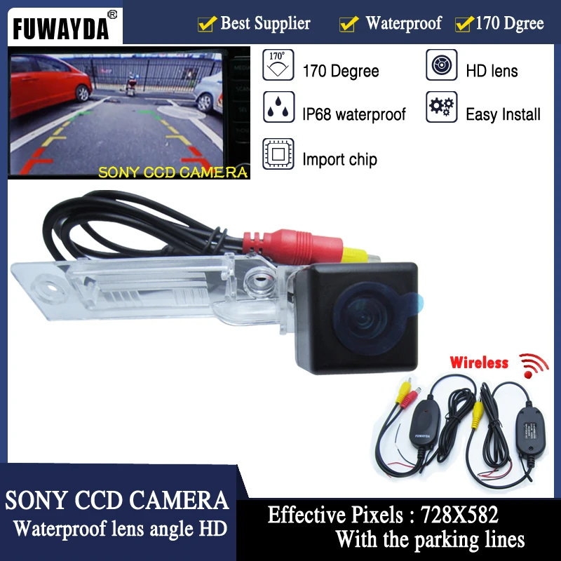 FUWAYDA wrieless parking car rear view camera SONY CCD camera for VW GOLF PASSAT TOURAN CADDY SUPERB /T5 TRANSPORTER/MULTIVAN T5