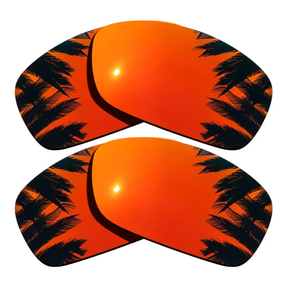 

(Orange Red Mirrored+Orange Red Mirrored Coating) 2-Pairs Polarized Replacement Lenses for Hijinx 100% UVA & UVB Protection