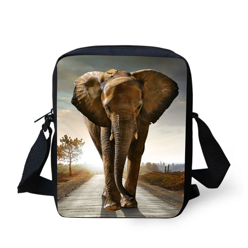 

Good Quality 3d print Elephant pattern adult and children's messenger bag shoulder bag small bag