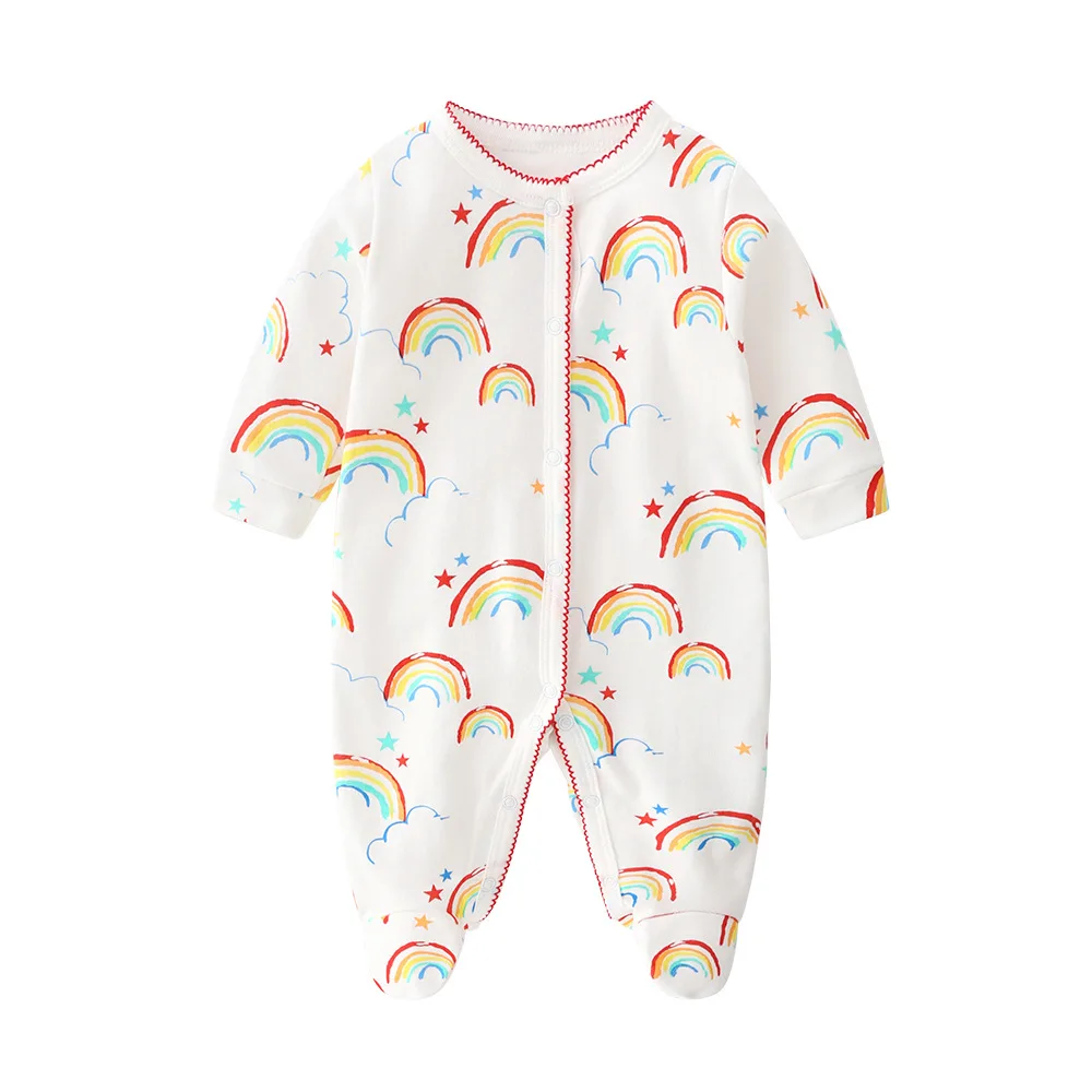 

Baby jumpsuit Christmas newborn clothes girls jumpsuit feet cover toddler pajamas cotton christmas clothes infants boys romper