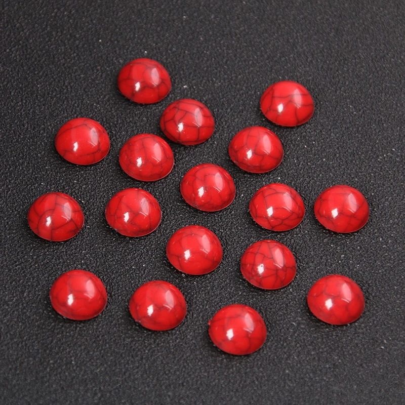 20pcs/lot 12mm Four Color Flat Bottom Drill Small Round Acrylic Cabochons Jewelry Settings