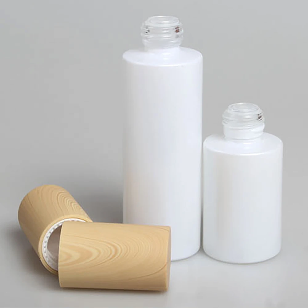 

Spray/Lotion/toner glass pump bottle 60ml, 2 oz pearl white glass bottle for cosmetic packaging