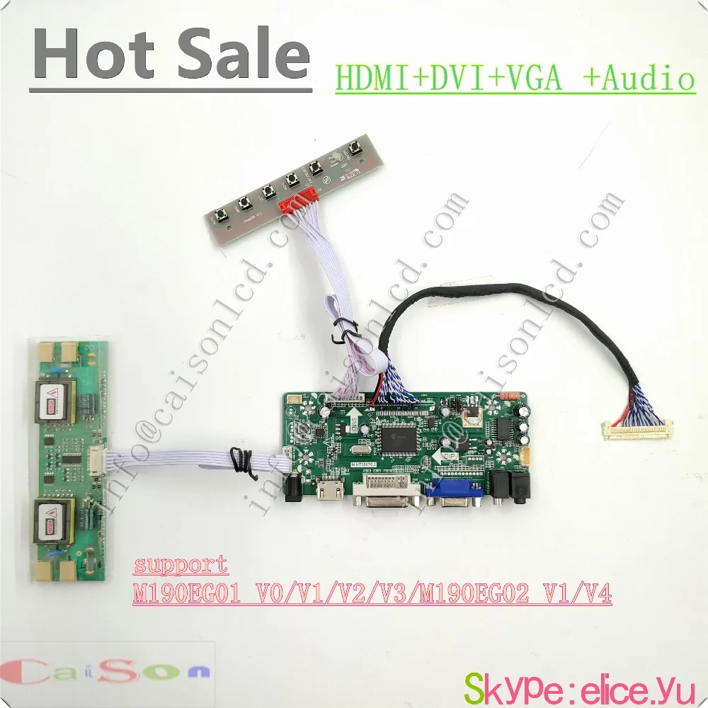 19inch lcd  monitor full kits support DVI/VGA/AUDIO for M190EG01 V0/V1/V2/V3/M190EG02 V1/V4