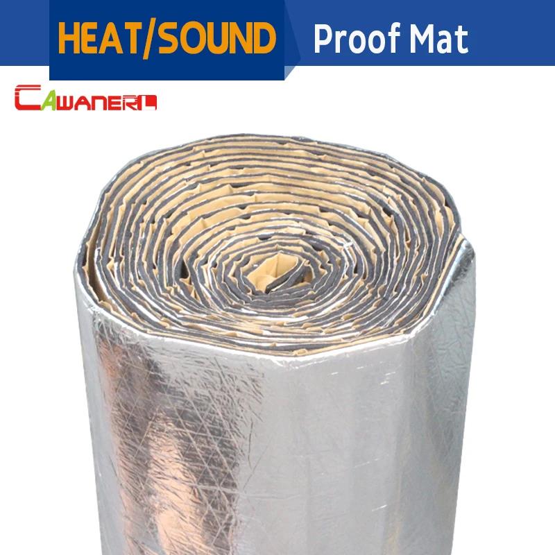 

Cawanerl 400CM X 100CM Aluminum Foil Automotive Heat Sound Insulation Mat Deadener Deadening Sound Proofing Material 1Pcs