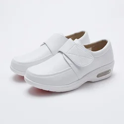 Fall Winter Nurse Shoes Women's Platform Sneakers 2019 White Split Leather Loafers Women Moccasins