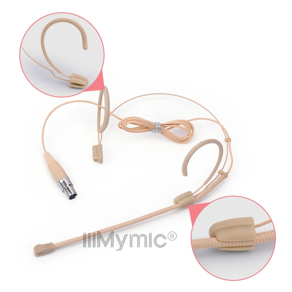 ميكروفون مكثف لسماعات الرأس باللون البيج الاحترافي بثلاثة دبابيس، ميكروفون متعدد الاتجاهات لنظام AKG اللاسلكي TA3F 3 Pin XLR