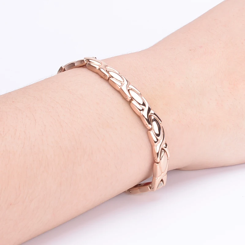 Oktrendy Magnetic Ladies Bracelets Jewellery Stainless Steel Bracelet For Women Rose Gold Color Tennis Bracelet Dropshipping