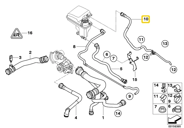 Engine Coolant Pipe hose for BMW E65 E66 735i 735Li 745i 745Li 17127508013