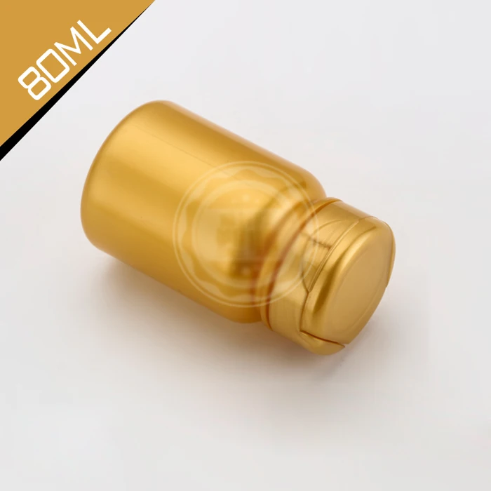 100pcs 80ml Pearl Yellow Color PET Bottles, Capsules/Pills/Tablets/Powder/Candy Bottles, Medicine Bottles--Pearl Yellow Caps