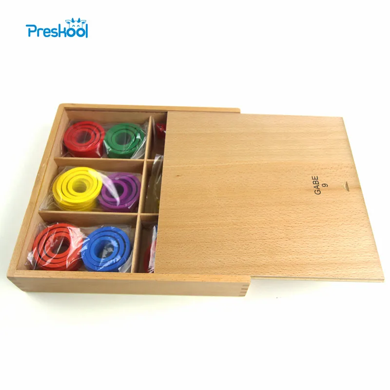 

Baby Kids Toys Froebel GABE 9 Wood Colorful Circles Teaching Tool Learning Educational Preschool Training Brinquedo Juguets