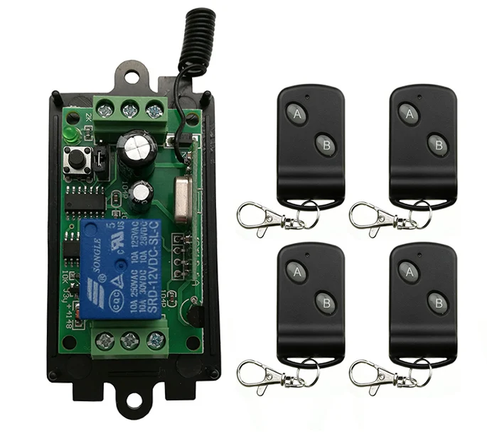 

DC 9V 12V 24V 1 CH 1CH Relay Receiver Transmitter Light Lamp LED Remote Control Switch Power Wireless Switch Lock Unlock