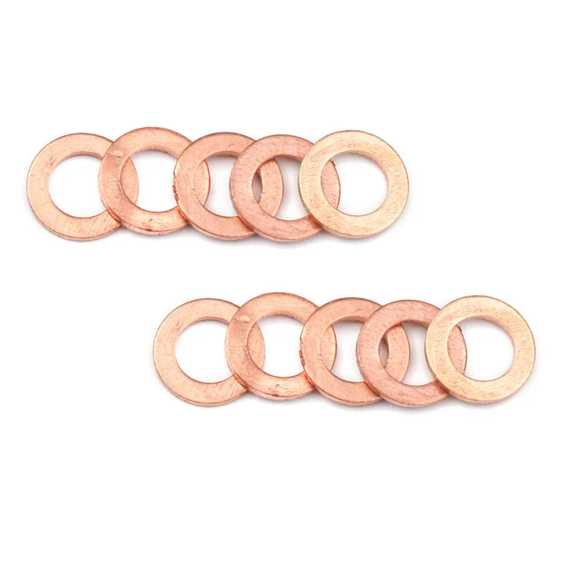 Arruela de cobre sólido 20 tamanhos 6x10x1mm, anel plano de vedação, arruelas para vedação de óleo, acessórios de hardware