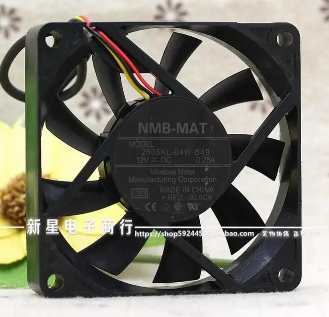 Original NMB 2806KL-04W-B49 7015 12V 7CM 3 line projector fan heatsink fan