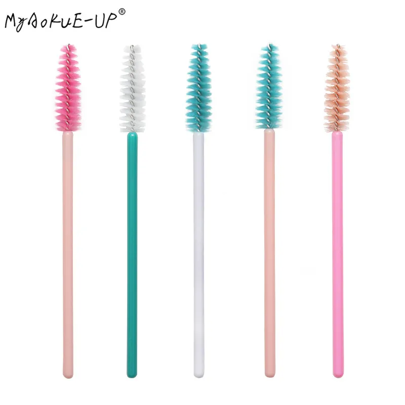 50 Stück Einweg-Nylon-Mascara-Applikatoren Wimpernbürsten für Wimpernverlängerung Damen Make-up Pinsel Werkzeuge – Detail 1