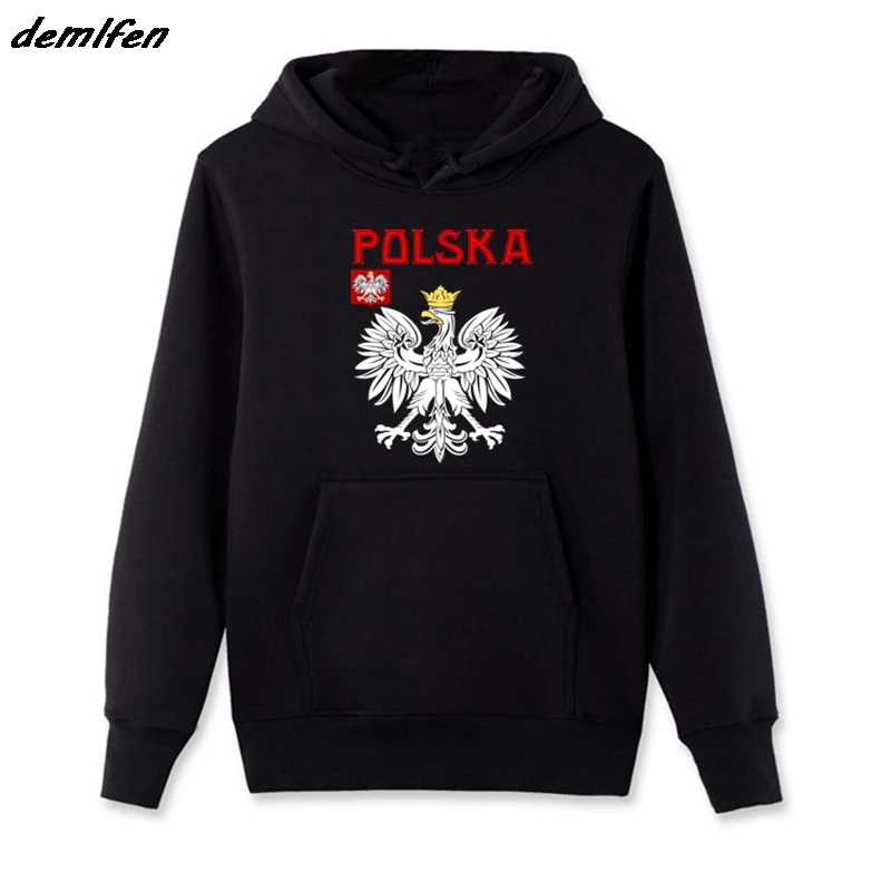 Fashion Hot Poland Flag Emblem Footballer Hoodie Spring autumn Men Hoody Fleece hoodies Hip Hop jacket Sweatshirt Harajuku